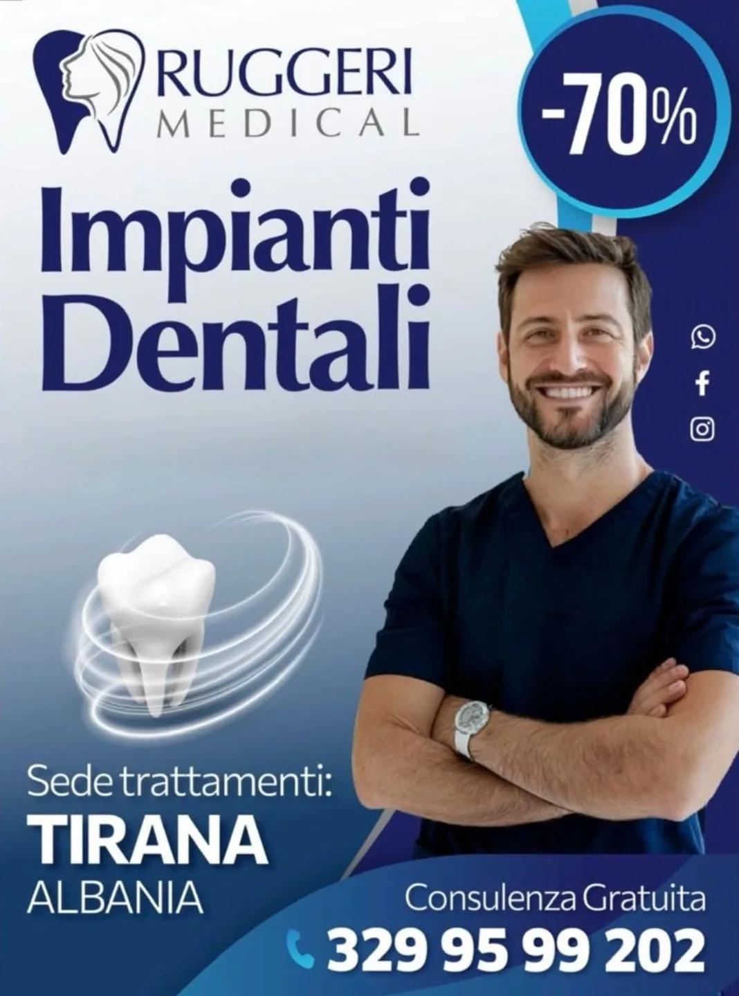 Ruggeri Medical — Impianti dentali a Tirana con sconto fino al -70%, consulenza gratuita